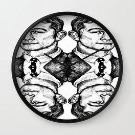 Joseph Gordon-Levitt collage Wall Clock | Black and White, Pop Art, Pop Surrealism, Collage 