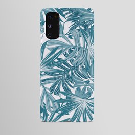 Abstract Tropical Leaves in Teal Android Case