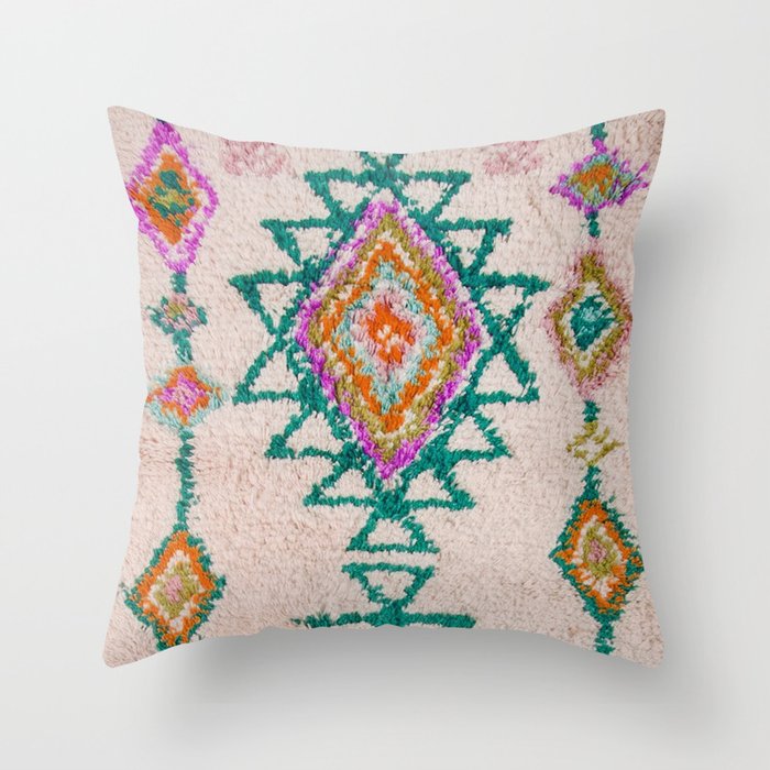 Traditional Vintage Moroccan Carpet Throw Pillow