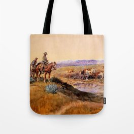 “Worked Over” Western Art by Charles M Russell Tote Bag