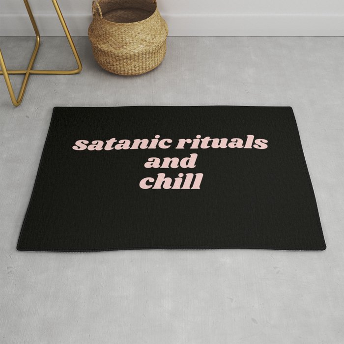 satanic rituals and chill Rug