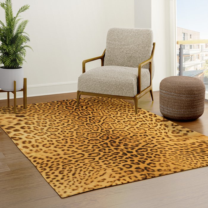 Brown Beige Leopard Animal Print Rug by DesignsByKateL | Society6