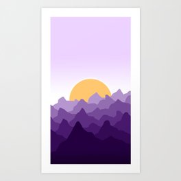 purple mountains Art Print
