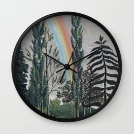 Stormy Sky with Rainbow and Foliage (Lake Daumesnil by Henri Rousseau circa 1898) Wall Clock