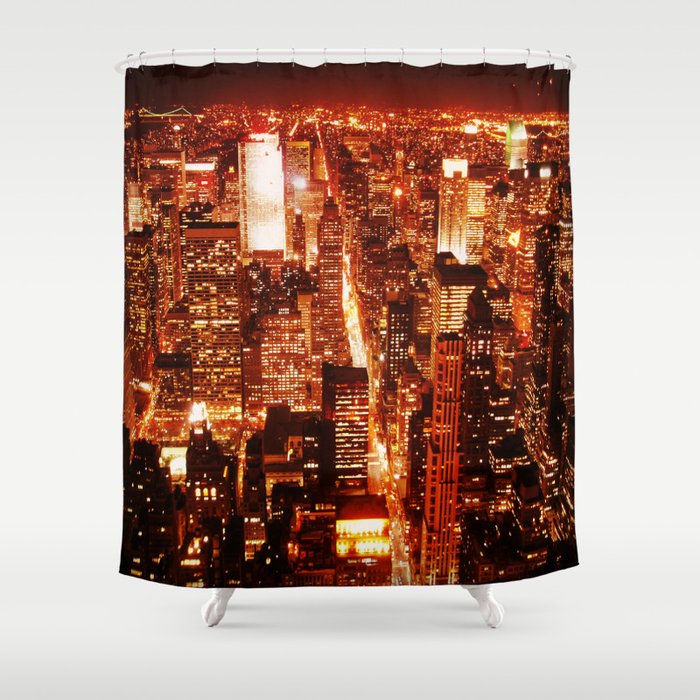 New York : Manhattan Amber Nights Shower Curtain