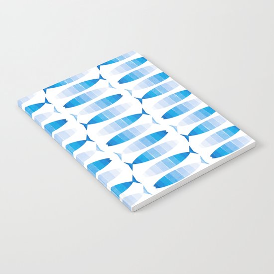 Pesca - ombre blue fish surf nature beach sunny surfing socal cali gifts delicate blues minimal Notebook
