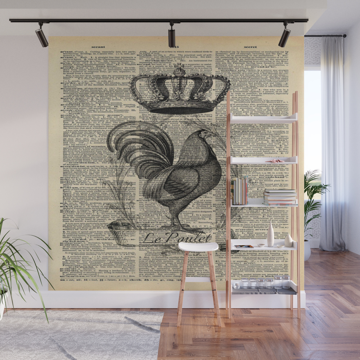 Western Country French Chicken Kitchen Art Farmhouse Rooster Wall