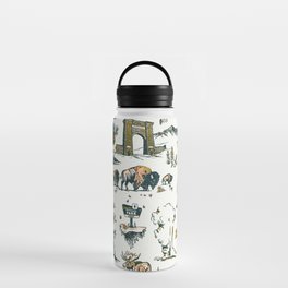 Yellowstone National Park Travel Pattern Design Water Bottle