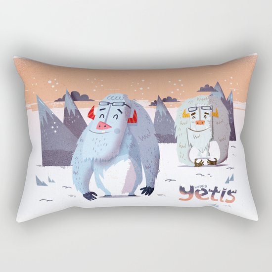 :::Happy Yetis::: Rectangular Pillow