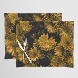 Golden floral pattern design | Close-up of Gerbera daisies bouquet  Placemat