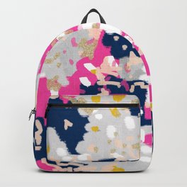 Michel - Abstract, girly, trendy art with pink, navy, blush, mustard for cell phones, dorm decor etc Backpack