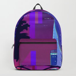 Synthwave Neon City #25: Vice city Backpack | Neoncity, Vicecity, Vaporwave, Synthwave, Neonspace, Cyberpunk, Cosmos, Cosmic, Space, Skyscraper 