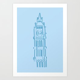Big Ben, in blue  Art Print