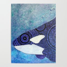 The Traveler Orca and Fish Poster