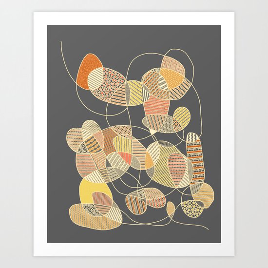Tangled (grey version) Art Print