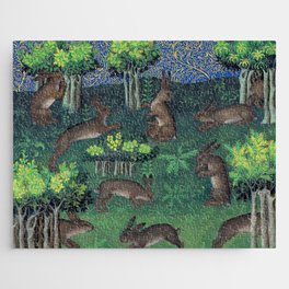 Livre de chasse Medieval Hunting Manuscript Rabbits Gaston Phoebus Jigsaw Puzzle
