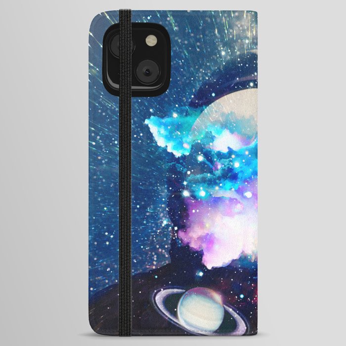 Space Planets Astronaut  iPhone Wallet Case