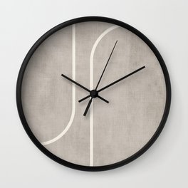 Linen Texture Beige White Minimalist Artwork Wall Clock