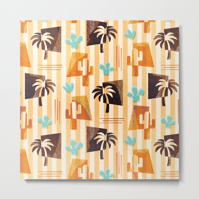 Desert Palms Mid-Century Modern Metal Print