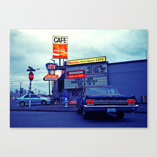 American cafe Canvas Print