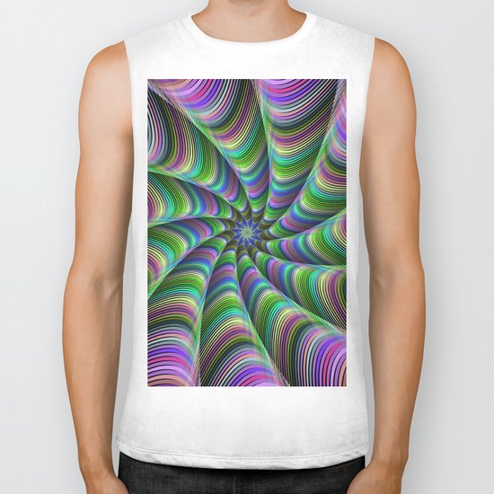 Striped tentacles Biker Tank