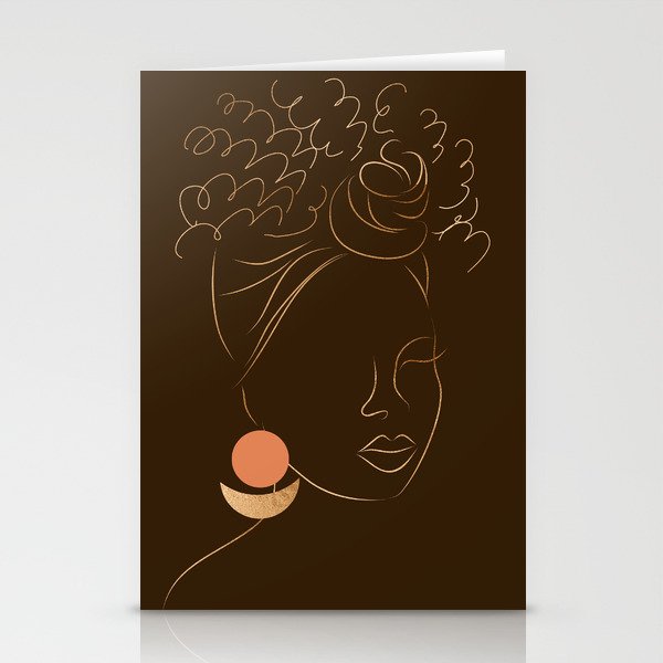 African American woman magic melanin beauty  Stationery Cards