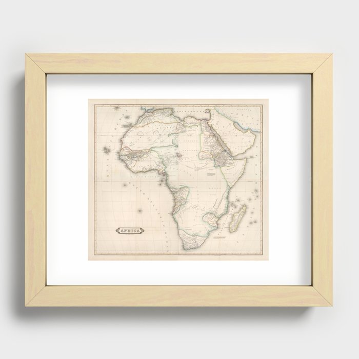 Antique Map of Africa, 1841 Recessed Framed Print