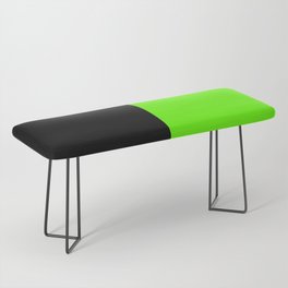 Black Bright Lime Green Color Block Bench