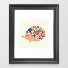 Floral Hedgehog Framed Art Print