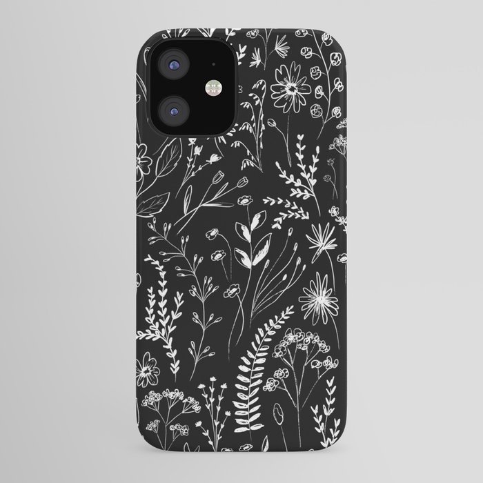 Wildflowers garden - Black iPhone Case