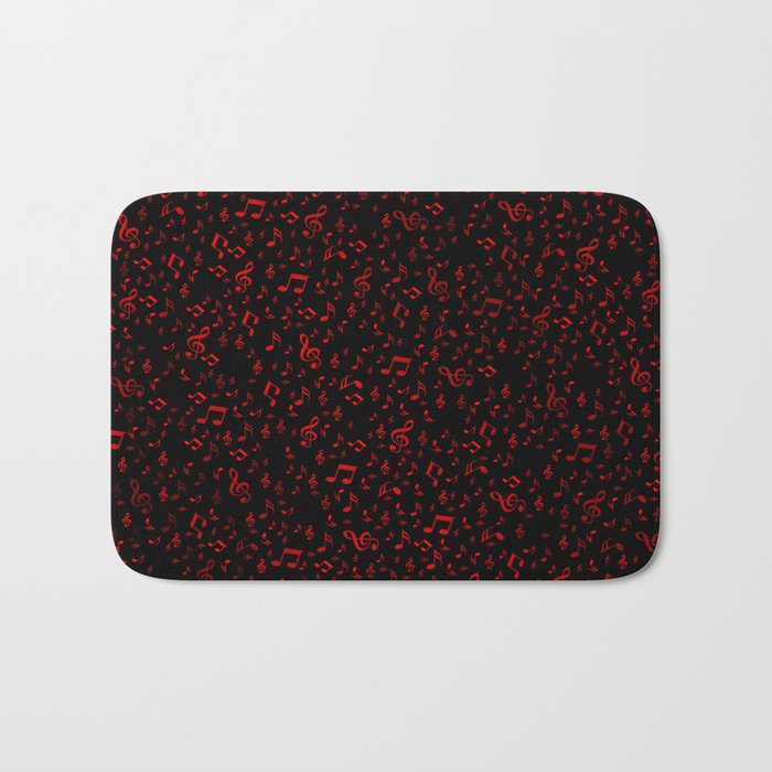 dark red music notes Bath Mat