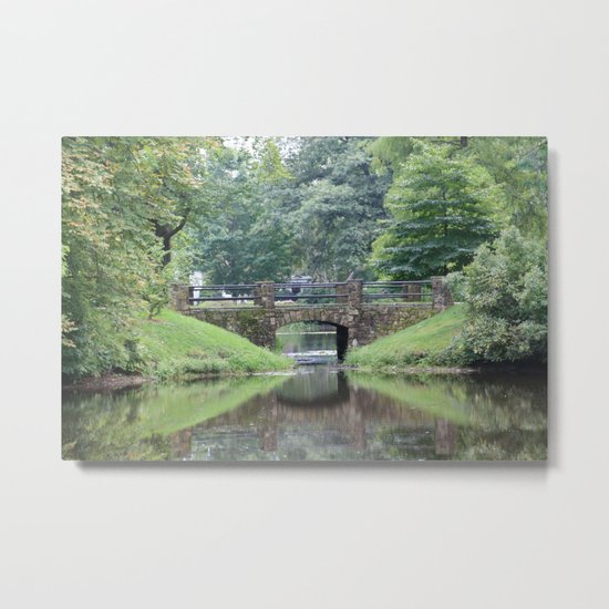 Bridge Reflection Metal Print