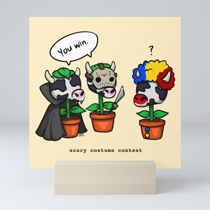 Baby Cowplant Meme Mini Art Print