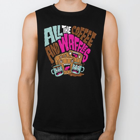 ALL THE COFFEE AND WAFFLES Biker Tank