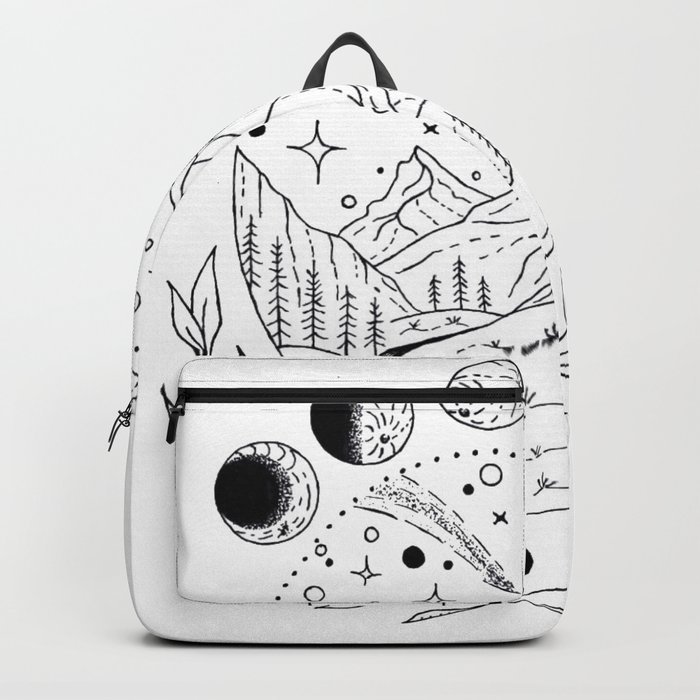 Moon Phases with Shooting Star Over Mountain Creek Backpack