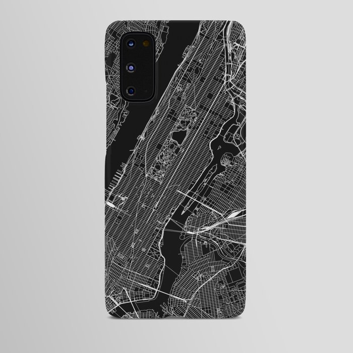 New York City Black Map Android Case