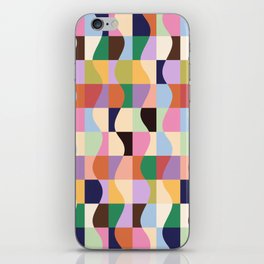 Retro Colorful Wavy Checkerboard iPhone Skin