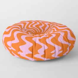 70s Retro Pink Orange Abstract Floor Pillow