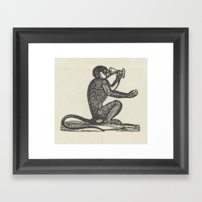 Drinking Monkey Framed Art Print