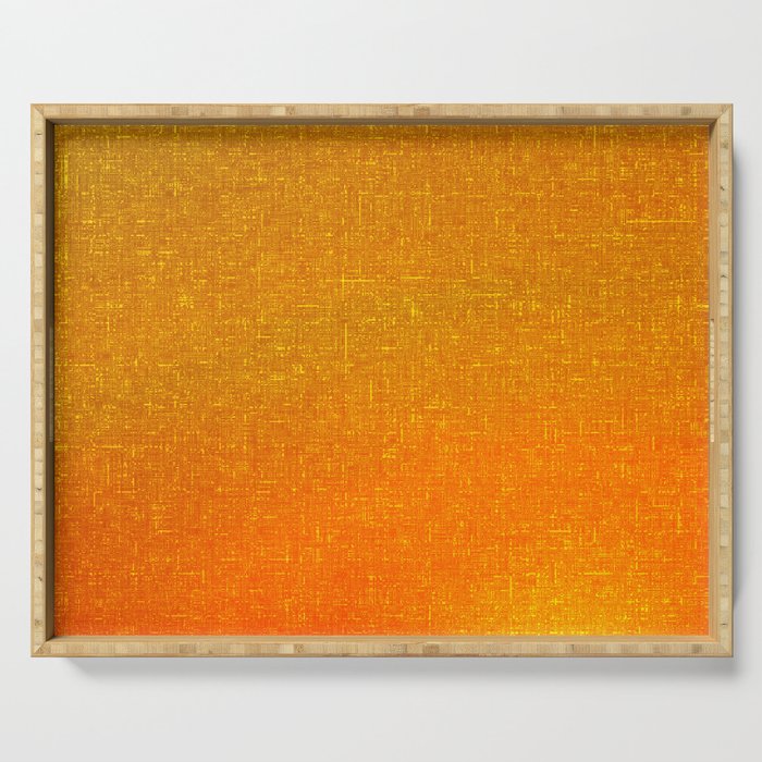 bright orange sunset architectural glass texture look Serving Tray