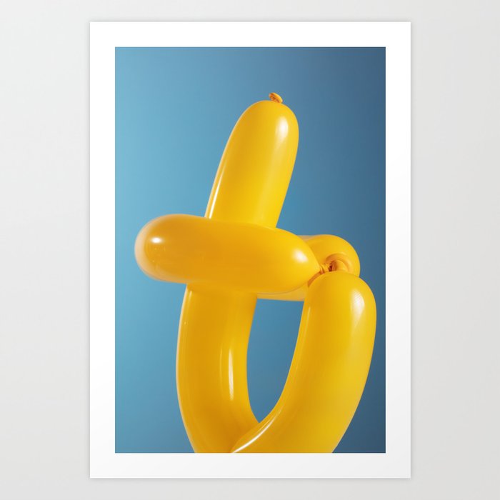 Twisted yellow balloon Art Print