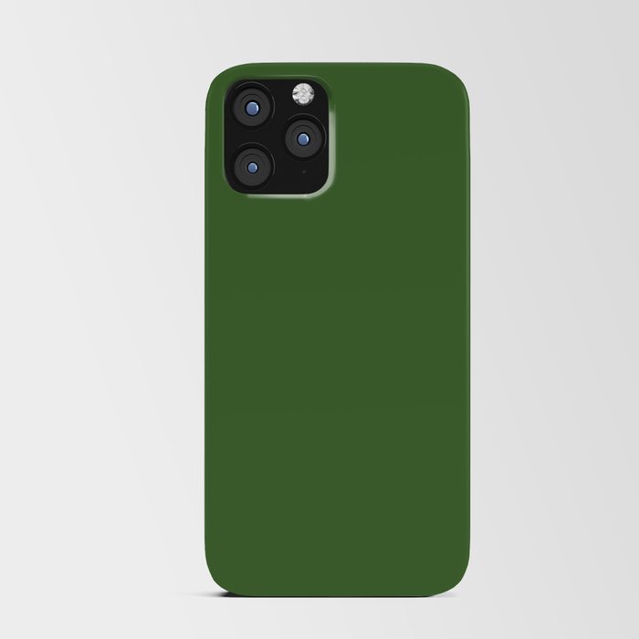 Dark Green Solid Color Pantone Treetop 18-0135 TCX Shades of Green Hues iPhone Card Case