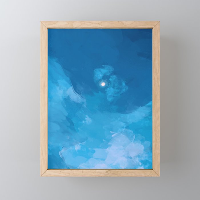 Evening Sky | Painted Brush Sky Design Framed Mini Art Print