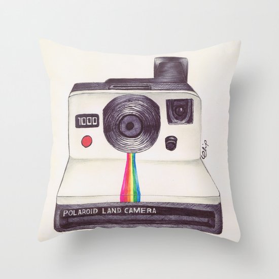 Ballpoint Pen Polaroid Throw Pillow