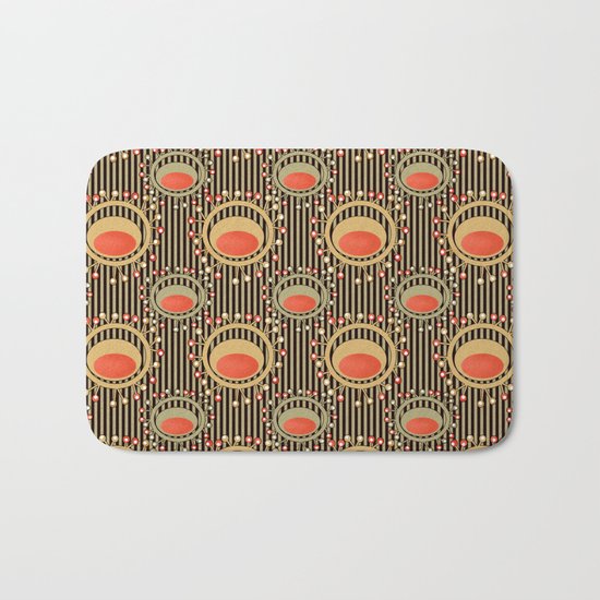 Abstract yellow and grey pattern . Bath Mat