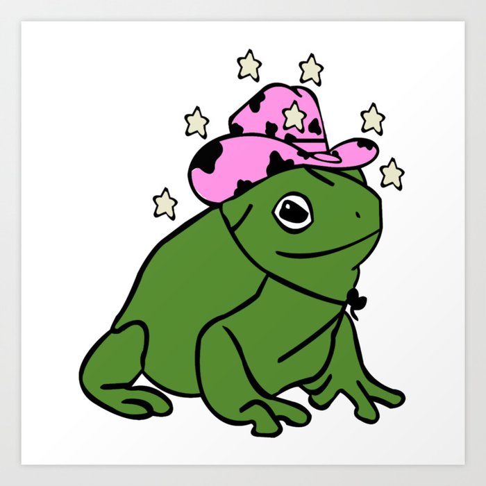 Cowboy Frog - Frog With Cowboy Hat Art Print