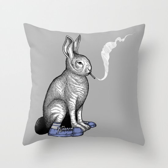 Carrot smoke trick Throw Pillow