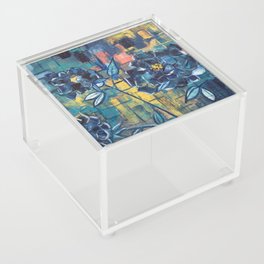 blue flowers Acrylic Box