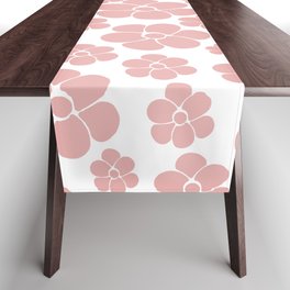 Flower Pattern - Pink and White Table Runner