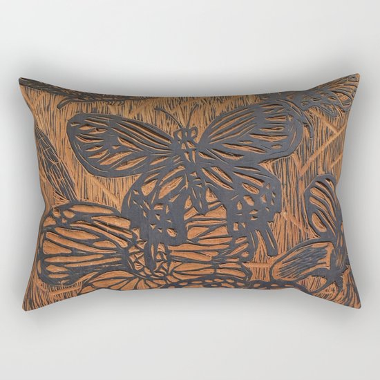 Flowers and Butterflies Rectangular Pillow